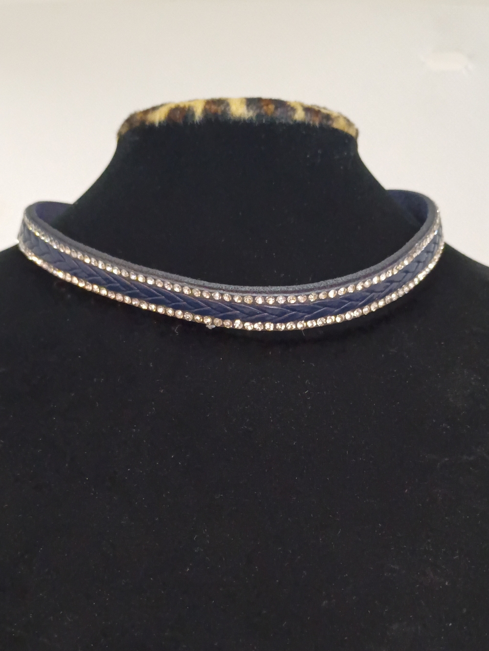 No Boundaries Navy Blue Crystal Wrap Choker